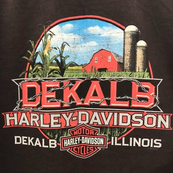 Vintage Style Harley Davidson T-Shirt: Dekalb, Illinois 2012 - Picture 1 of 4